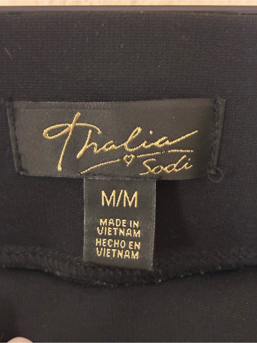 Thalia Sodi | Black sleek crochet trim skinny leggings pants size medium - Picture 3 of 13